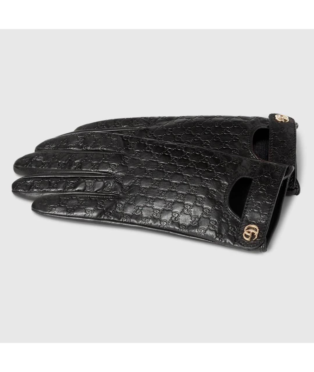 GUCCI Черные кожаные перчатки, фото 2