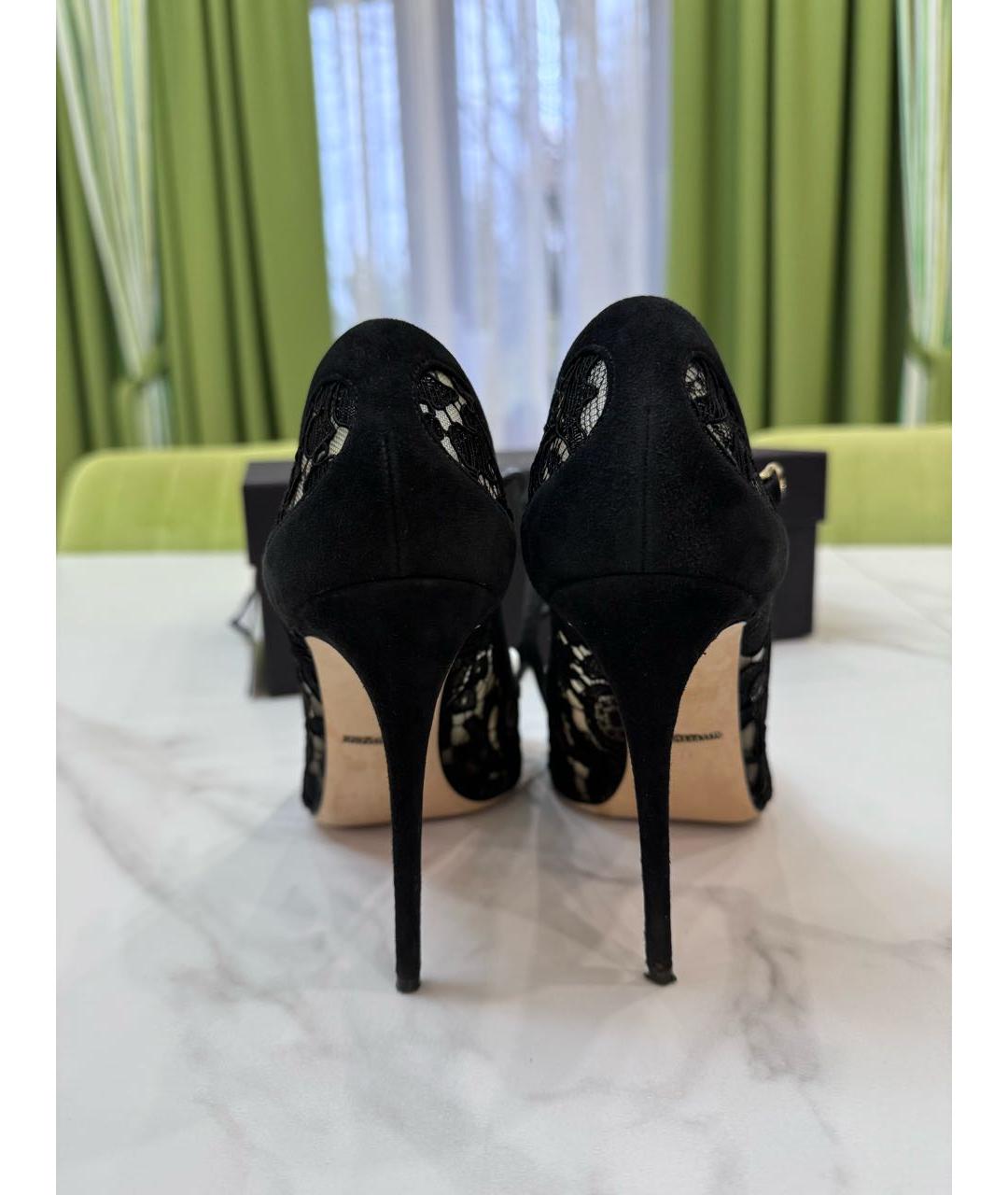 DOLCE&GABBANA Черные текстильные туфли, фото 4