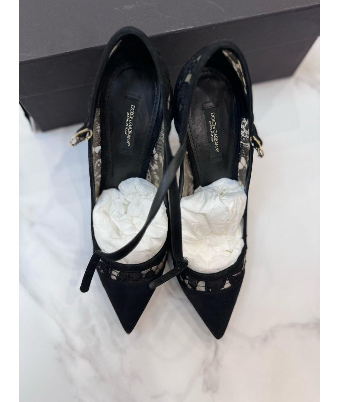 DOLCE&GABBANA Черные текстильные туфли, фото 3