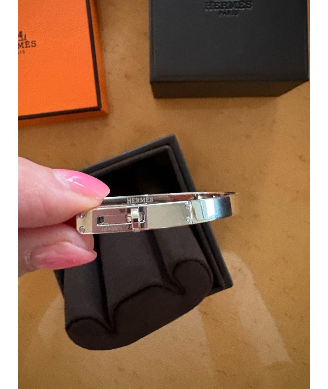 HERMES Серебрянный браслет из белого золота, фото 2