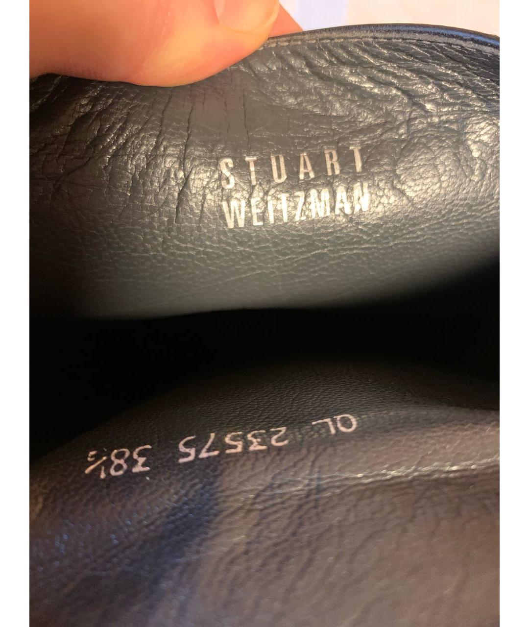 STUART WEITZMAN Черные кожаные сапоги, фото 8