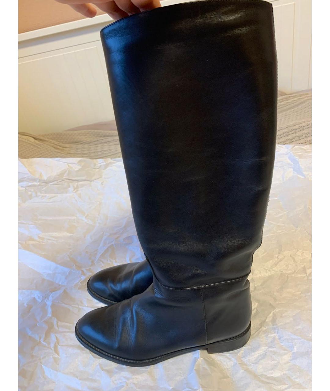 STUART WEITZMAN Черные кожаные сапоги, фото 5