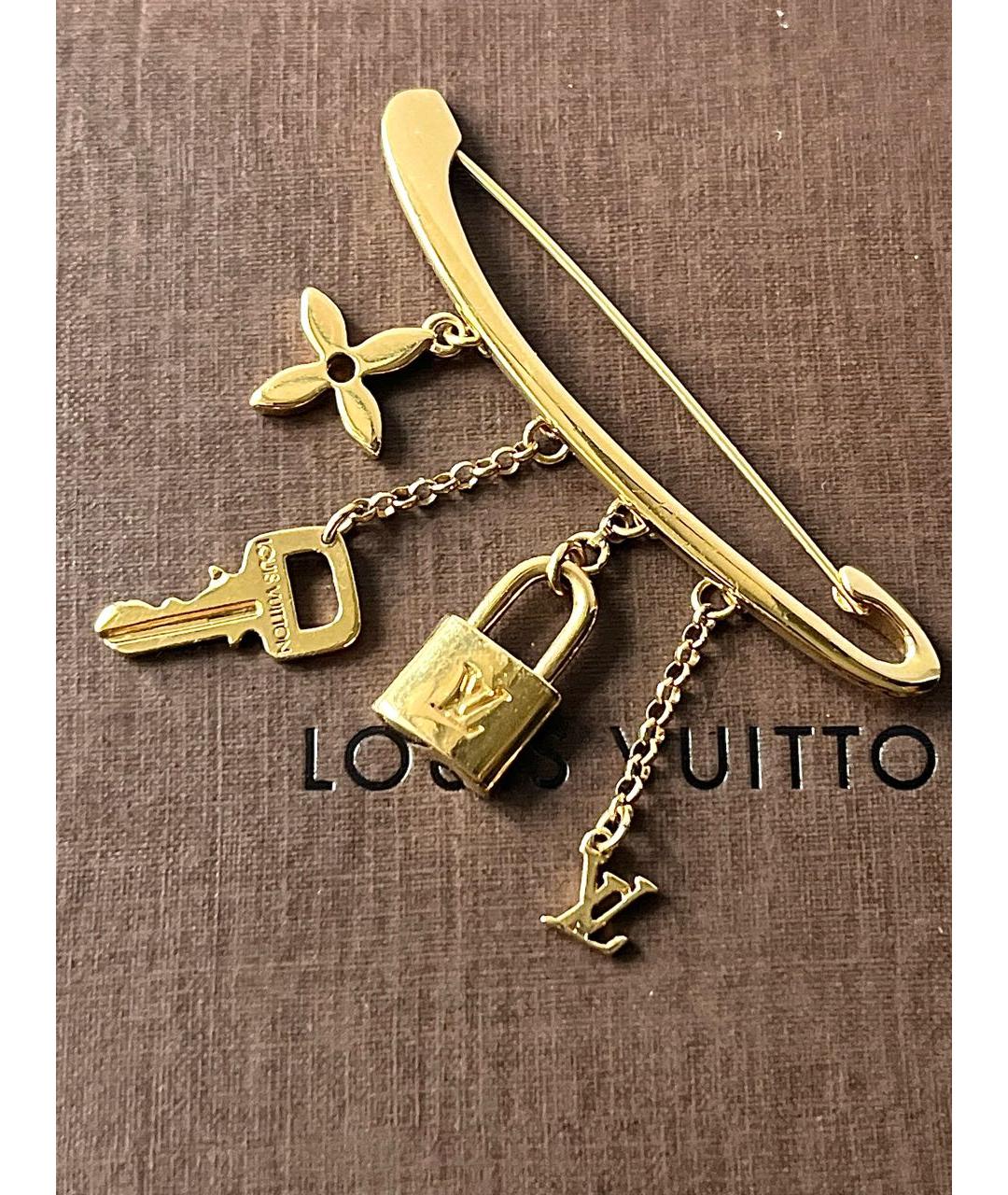 LOUIS VUITTON Золотая металлическая булавка / брошь, фото 2