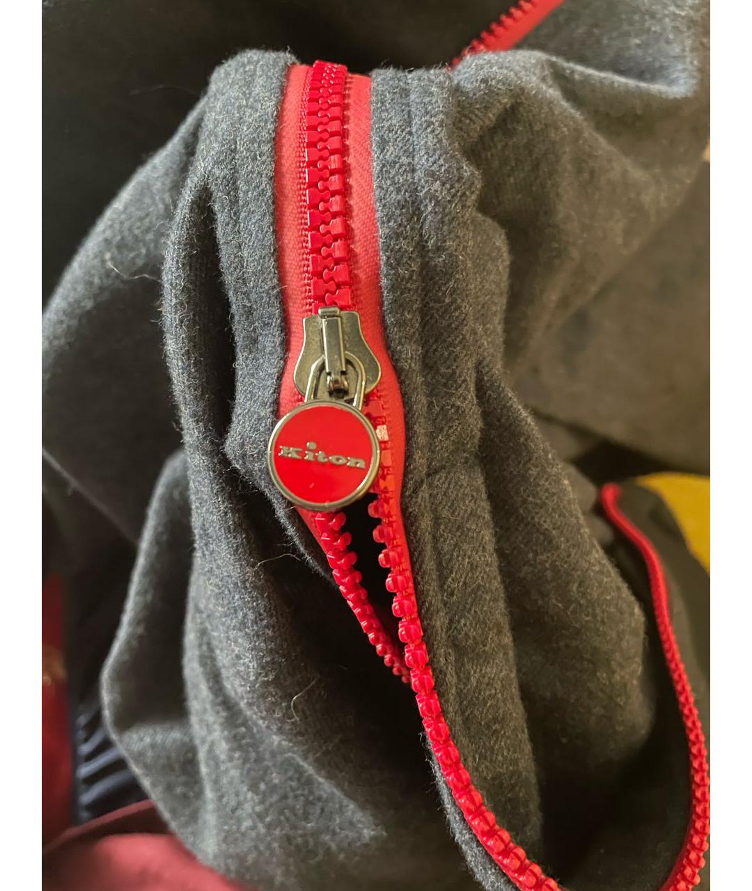 KITON Темно-синяя хлопковая спортивная куртка, фото 4