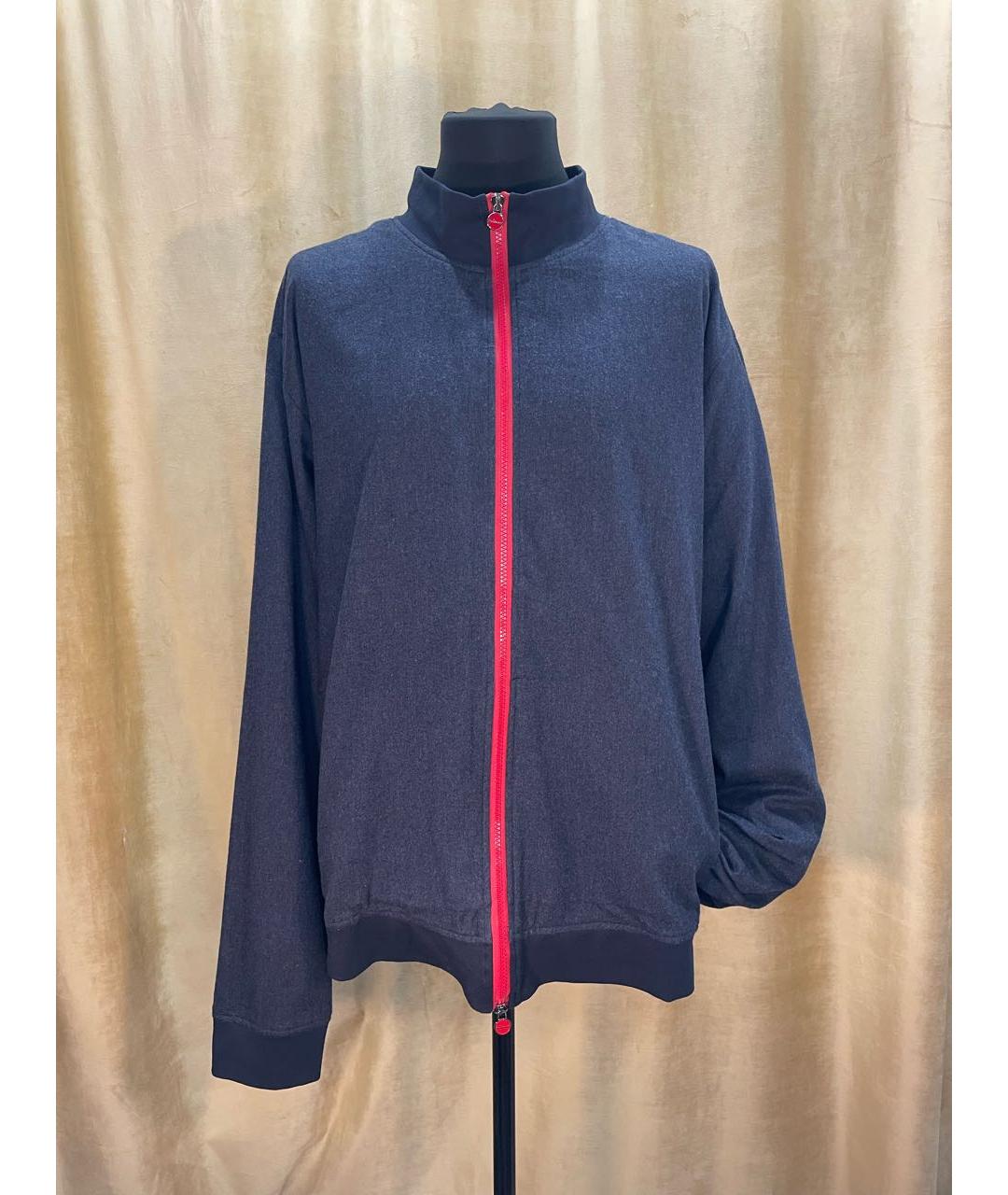 KITON Темно-синяя хлопковая спортивная куртка, фото 5