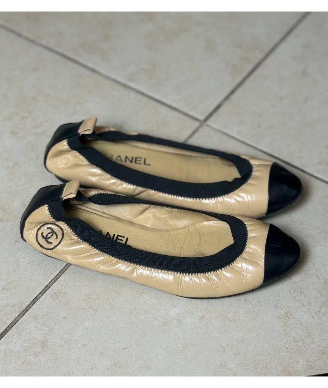 CHANEL Бежевые балетки, фото 7