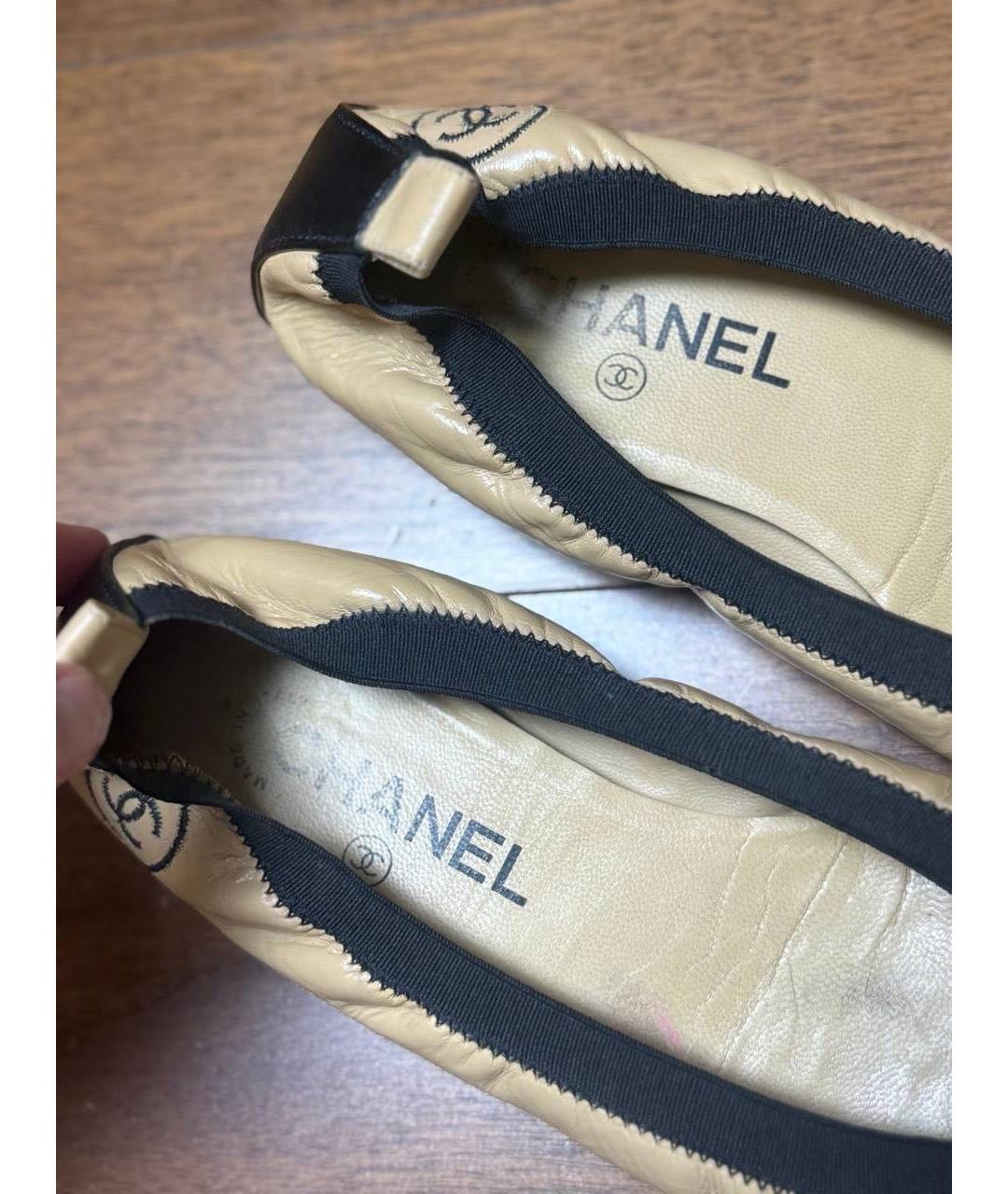 CHANEL Бежевые балетки, фото 6