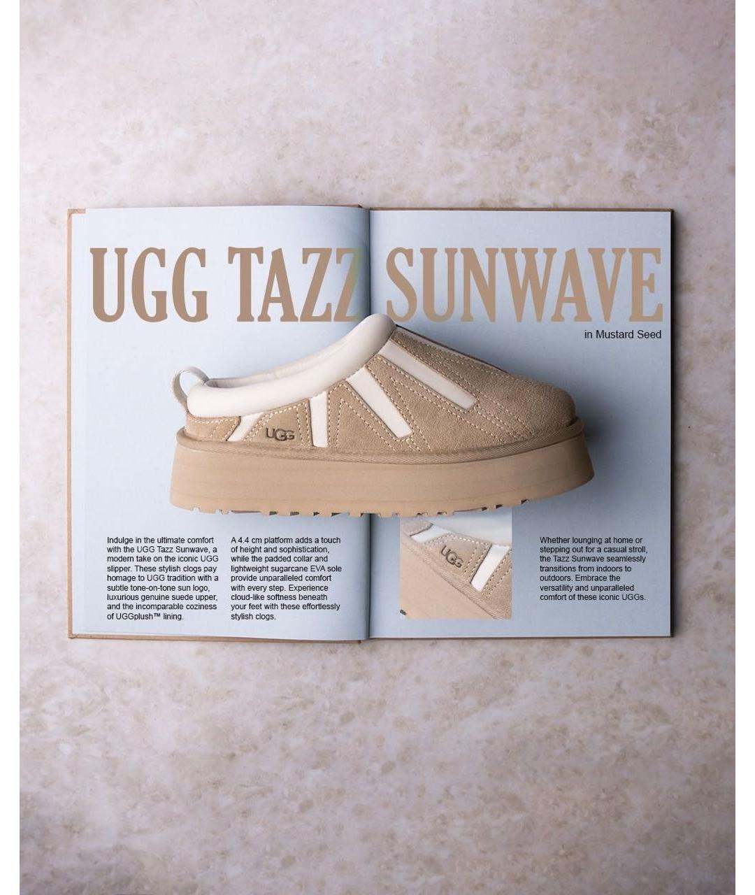 UGG AUSTRALIA Бежевые замшевые сабо, фото 5