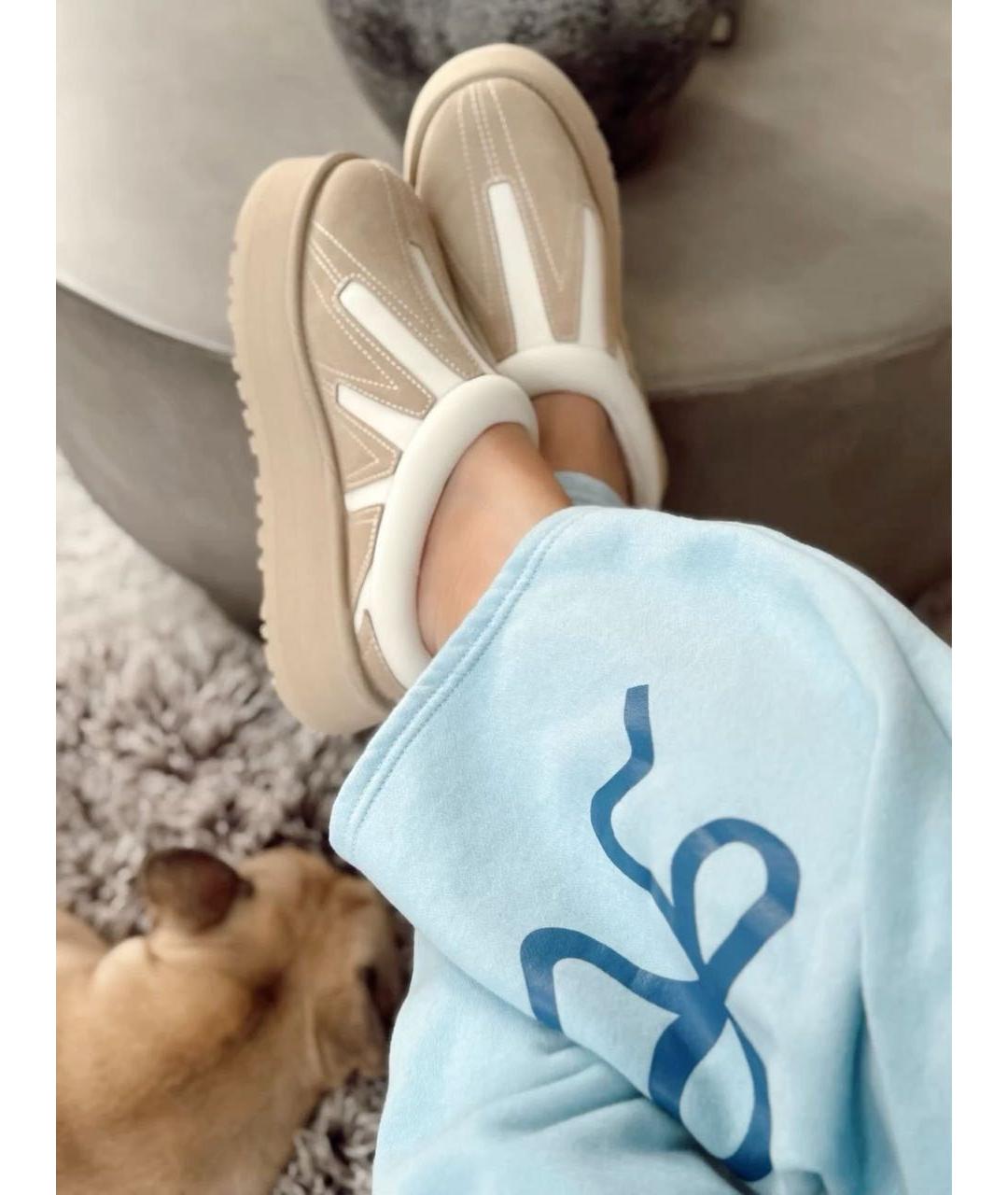 UGG AUSTRALIA Бежевые замшевые сабо, фото 7