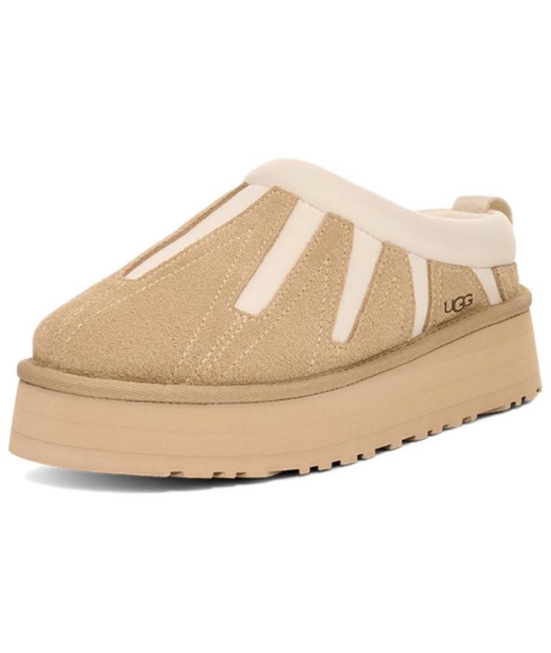 UGG AUSTRALIA Бежевые замшевые сабо, фото 2