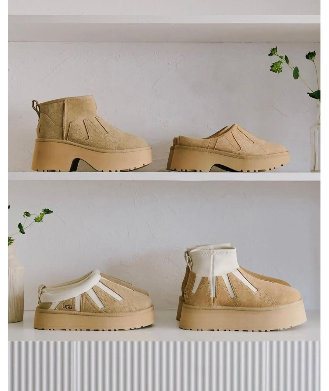 UGG AUSTRALIA Бежевые замшевые сабо, фото 6