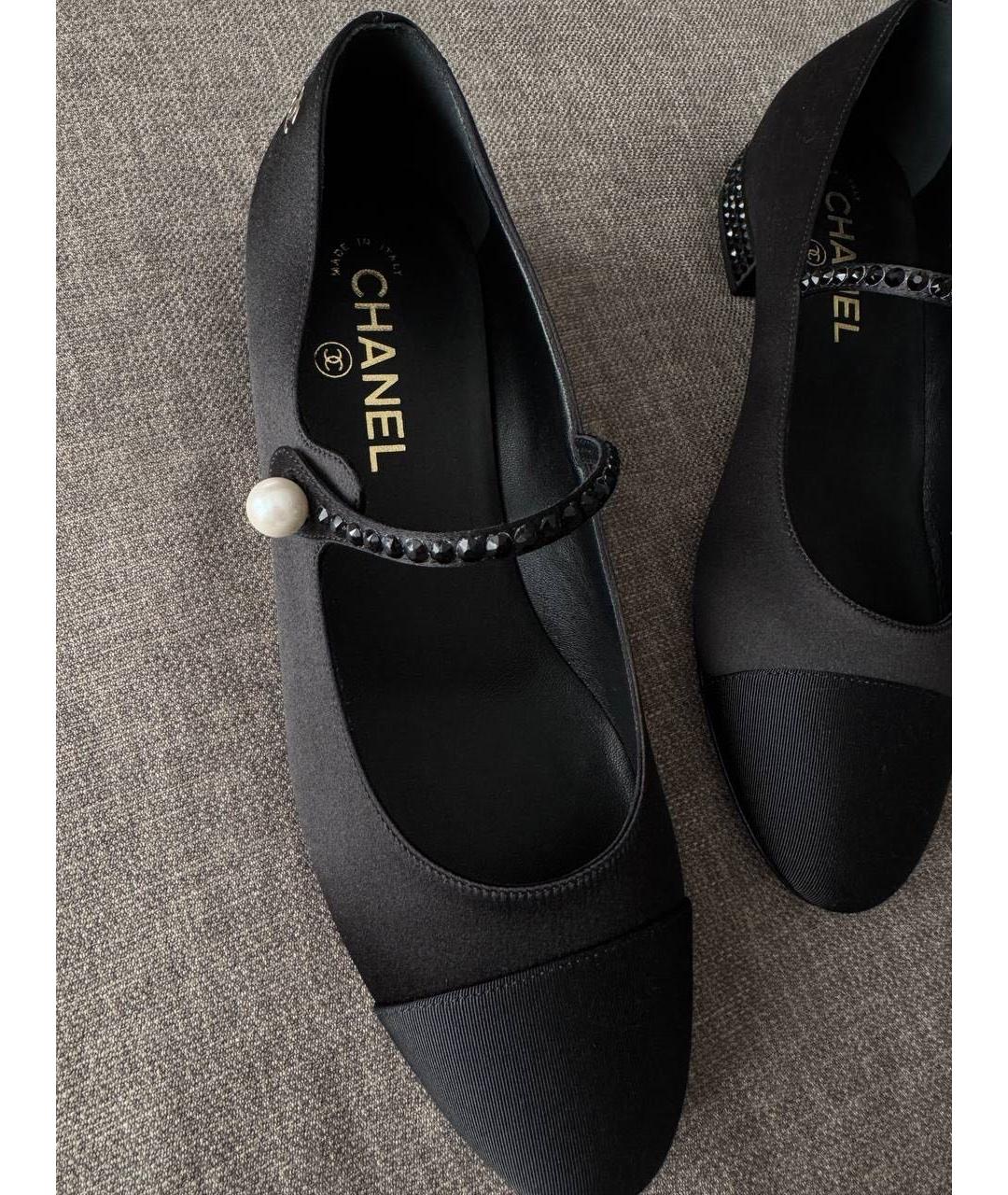 CHANEL Черные текстильные балетки, фото 3