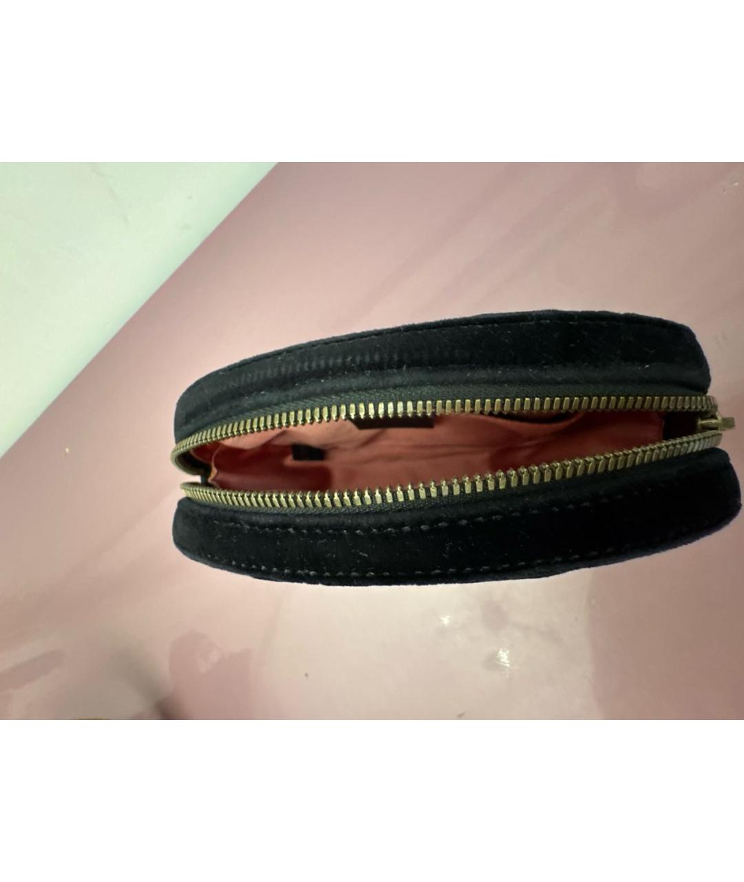 GUCCI Черная бархатная поясная сумка, фото 3