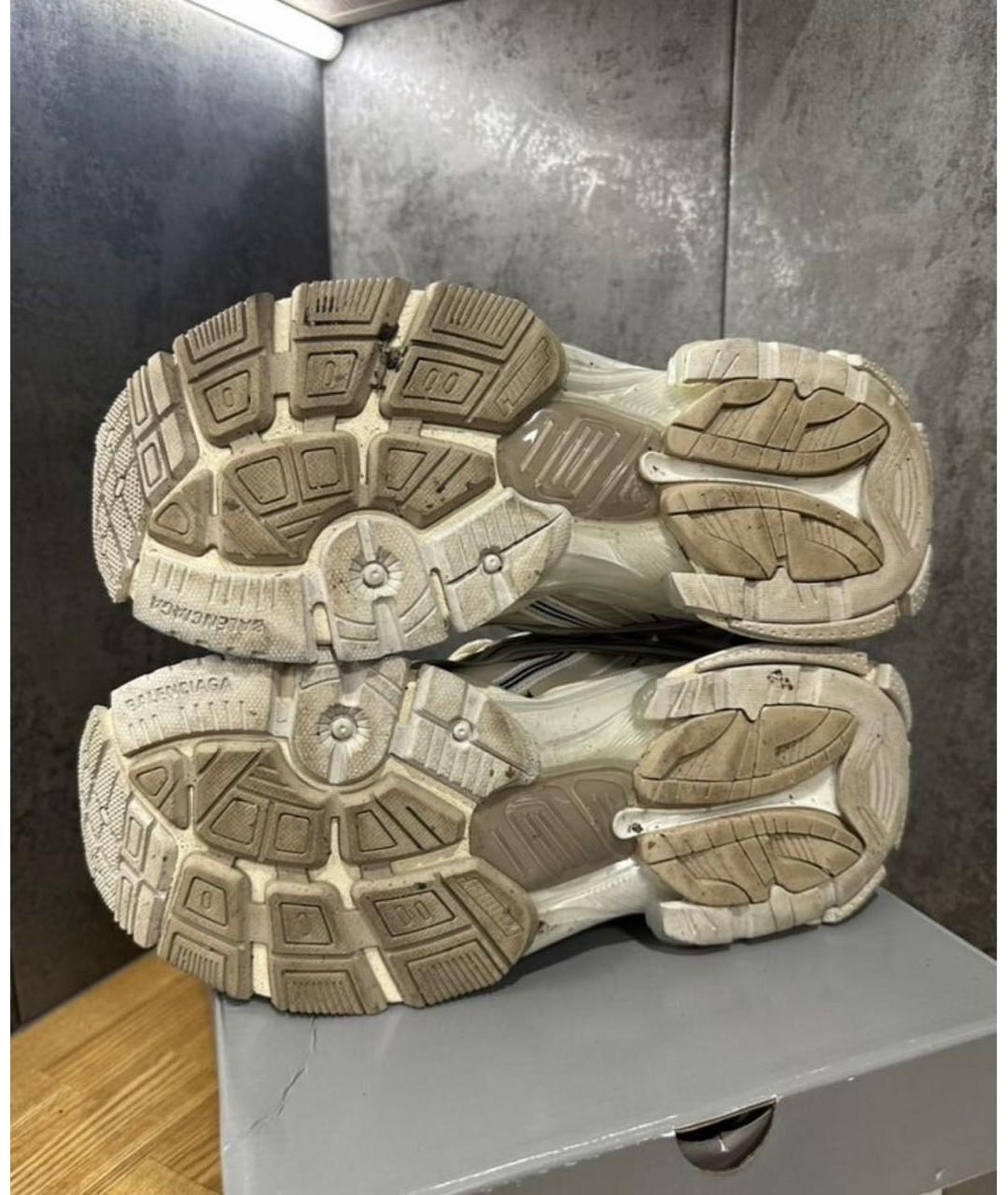 BALENCIAGA Бежевые замшевые низкие кроссовки / кеды, фото 6