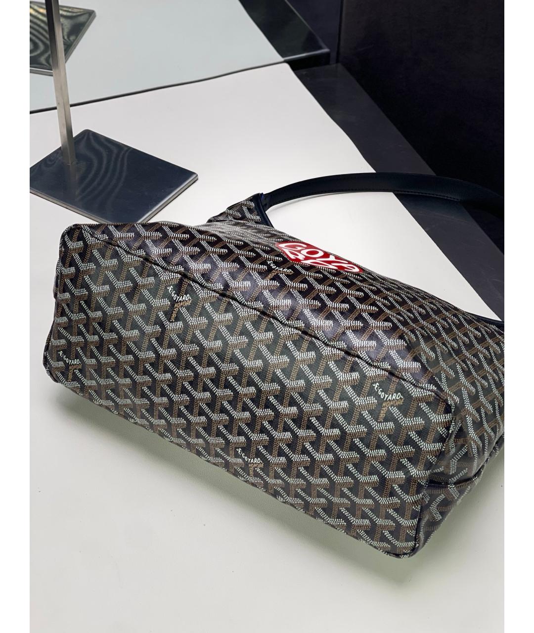 GOYARD Черная сумка через плечо из искусственной кожи, фото 5