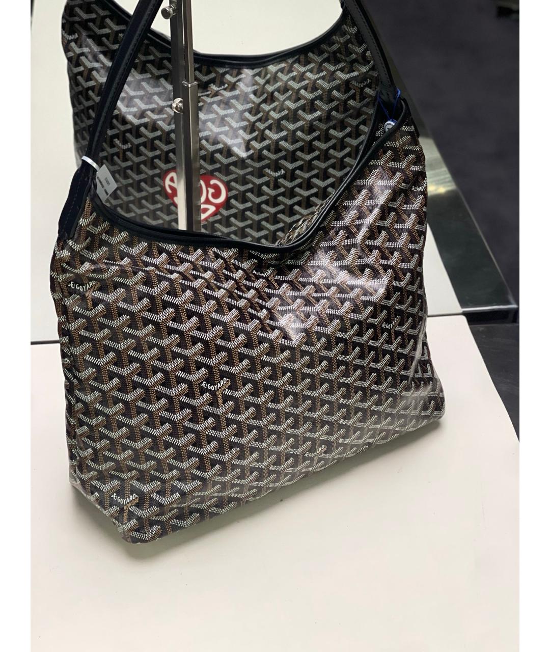GOYARD Черная сумка через плечо из искусственной кожи, фото 4