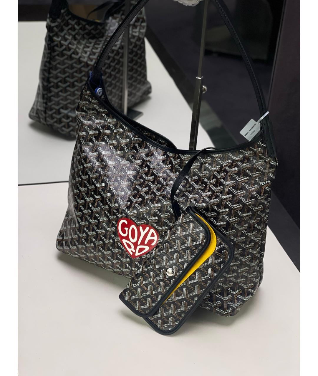 GOYARD Черная сумка через плечо из искусственной кожи, фото 7