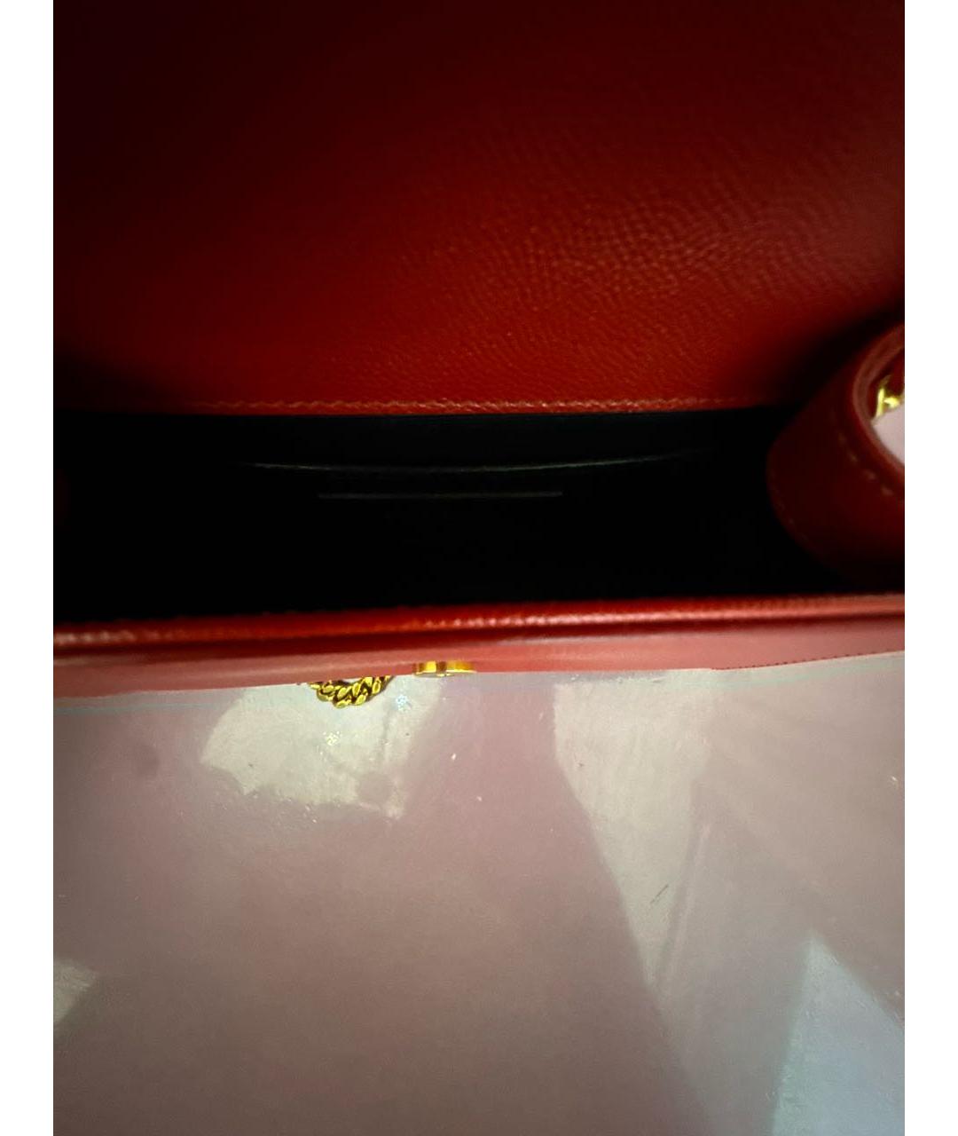 SAINT LAURENT Красная кожаная сумка через плечо, фото 4