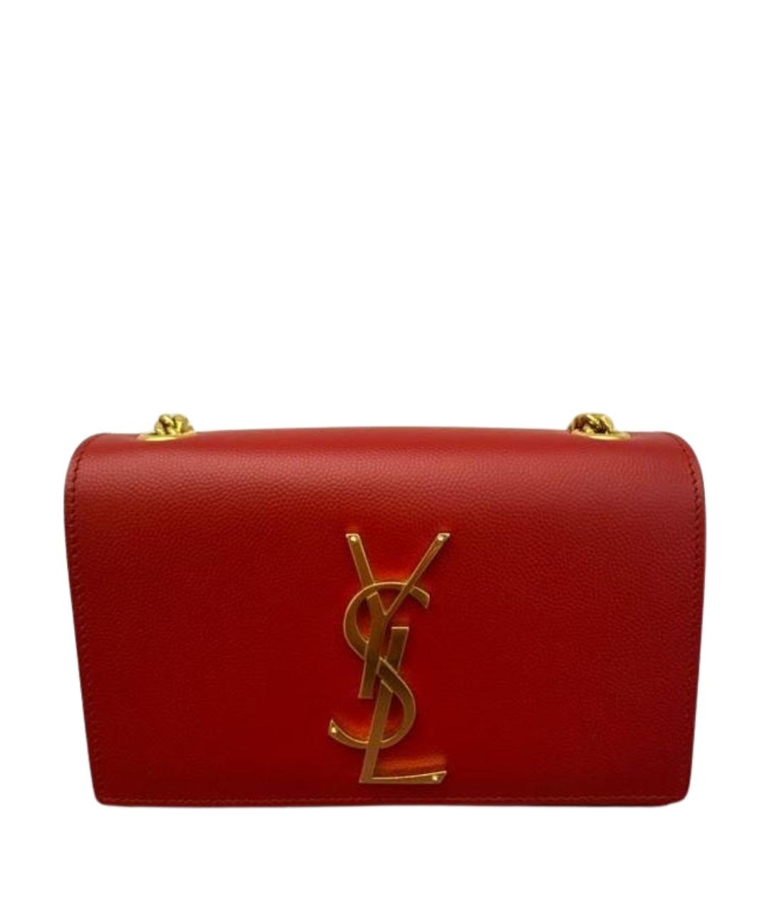 SAINT LAURENT Красная кожаная сумка через плечо, фото 1