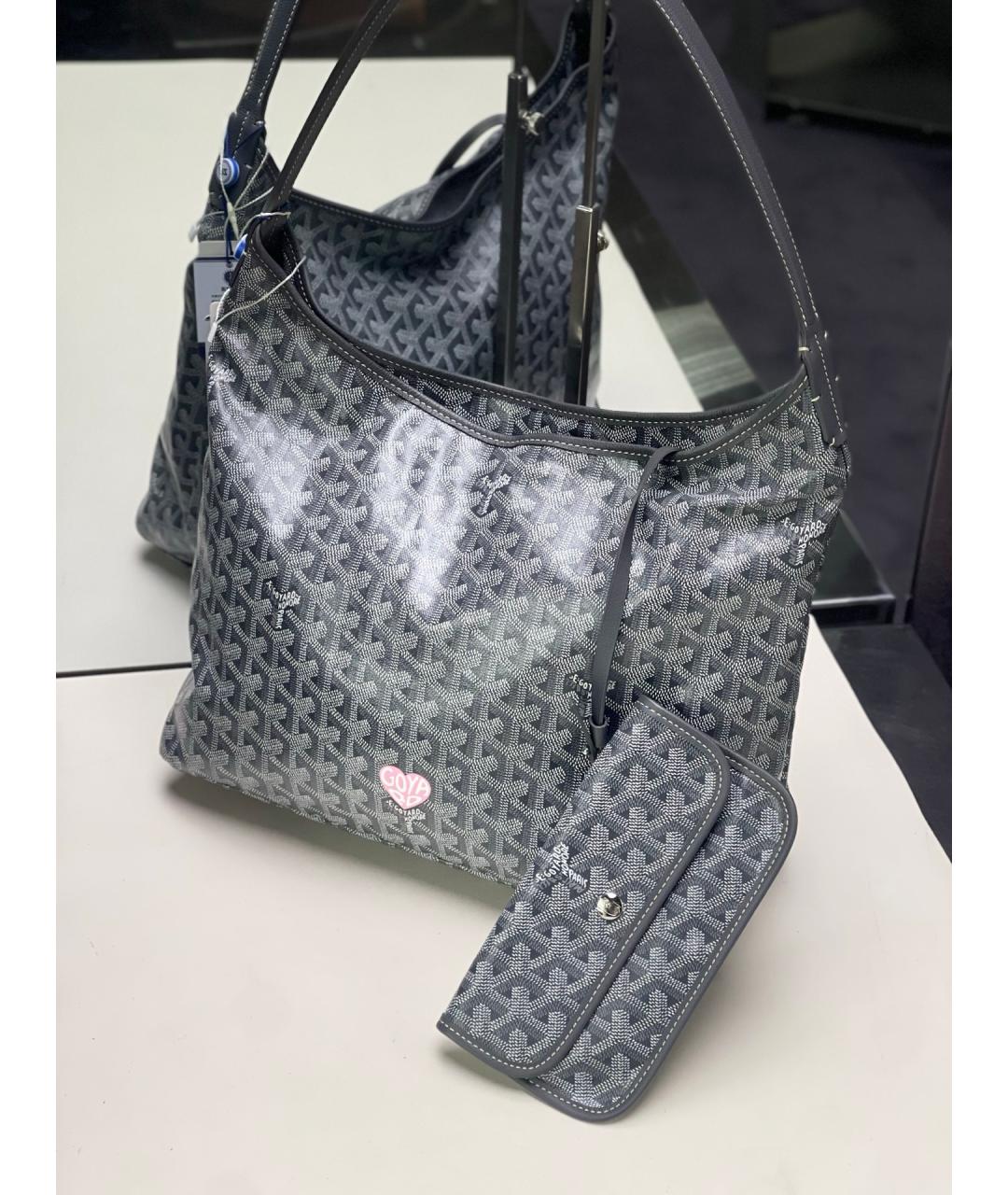 GOYARD Серая сумка через плечо из искусственной кожи, фото 7