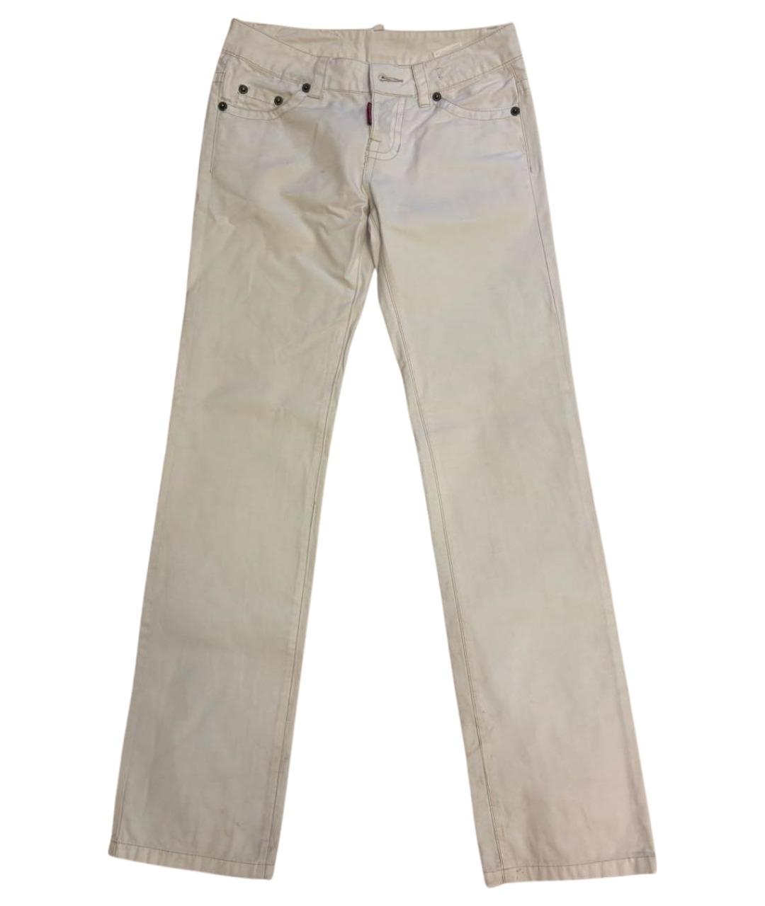 DSQUARED2 Белые хлопковые прямые джинсы, фото 1