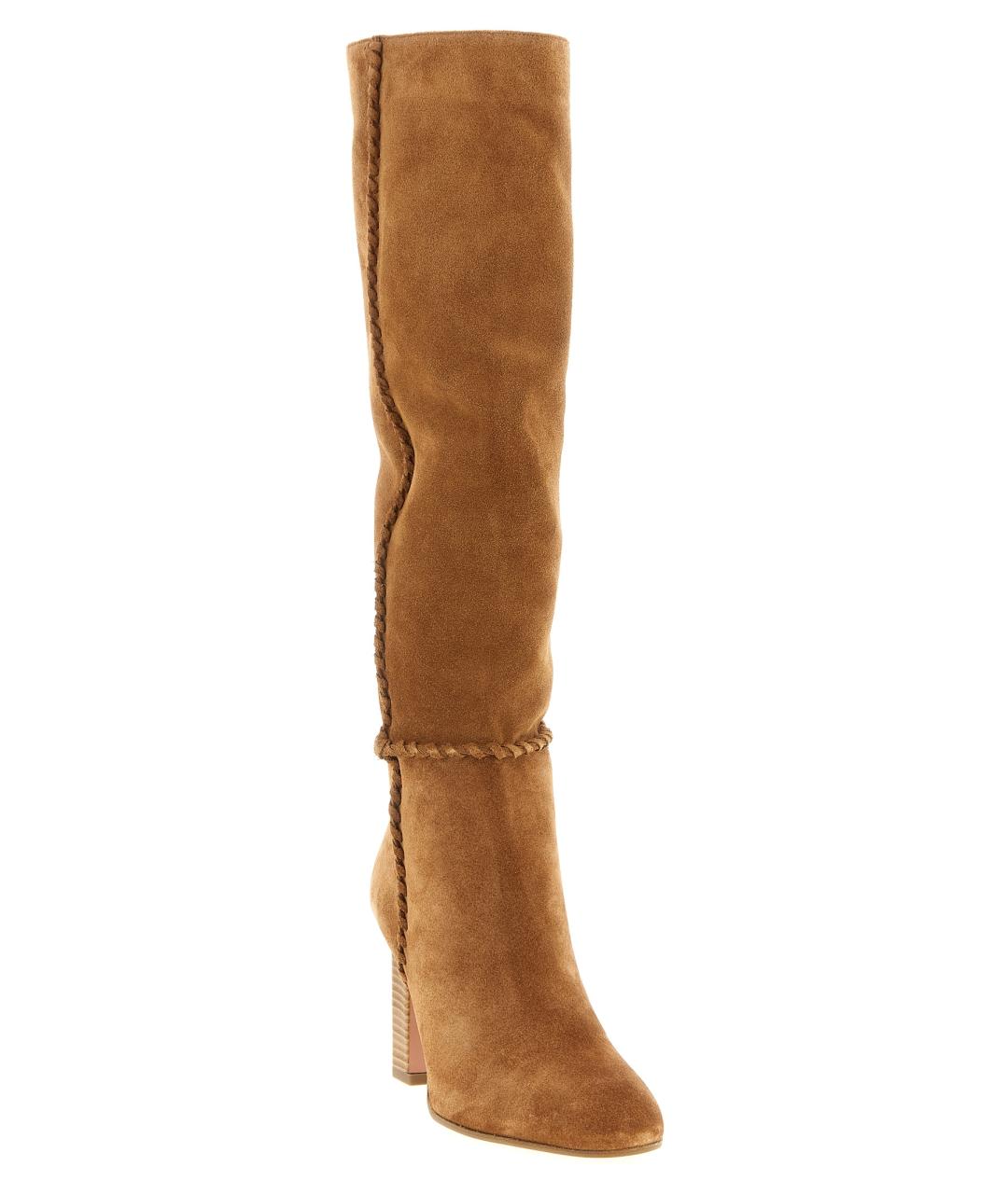 AQUAZZURA Бежевые замшевые сапоги, фото 2