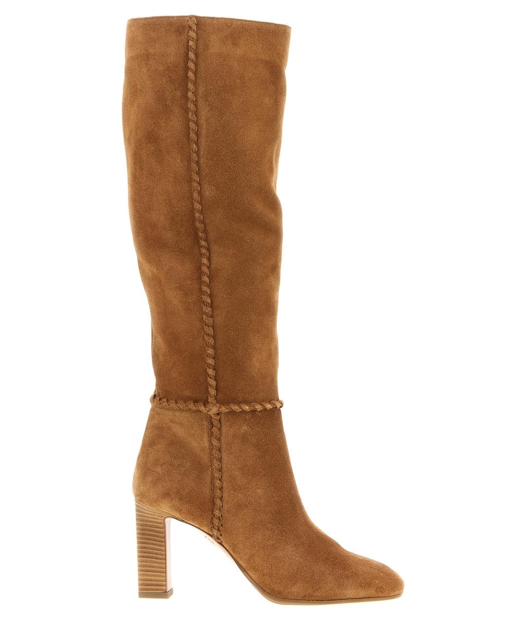 AQUAZZURA Бежевые замшевые сапоги, фото 1
