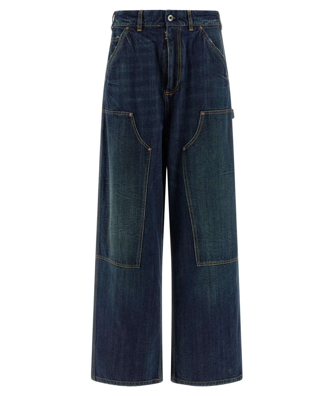MAISON MARGIELA Синие хлопковые прямые джинсы, фото 1