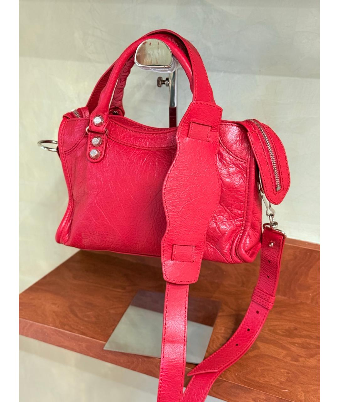 BALENCIAGA Красная кожаная сумка через плечо, фото 4