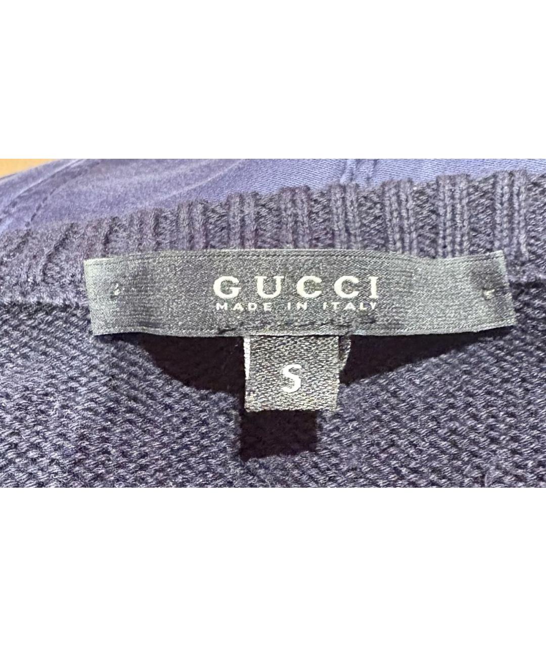 GUCCI Темно-синий хлопковый джемпер / свитер, фото 6