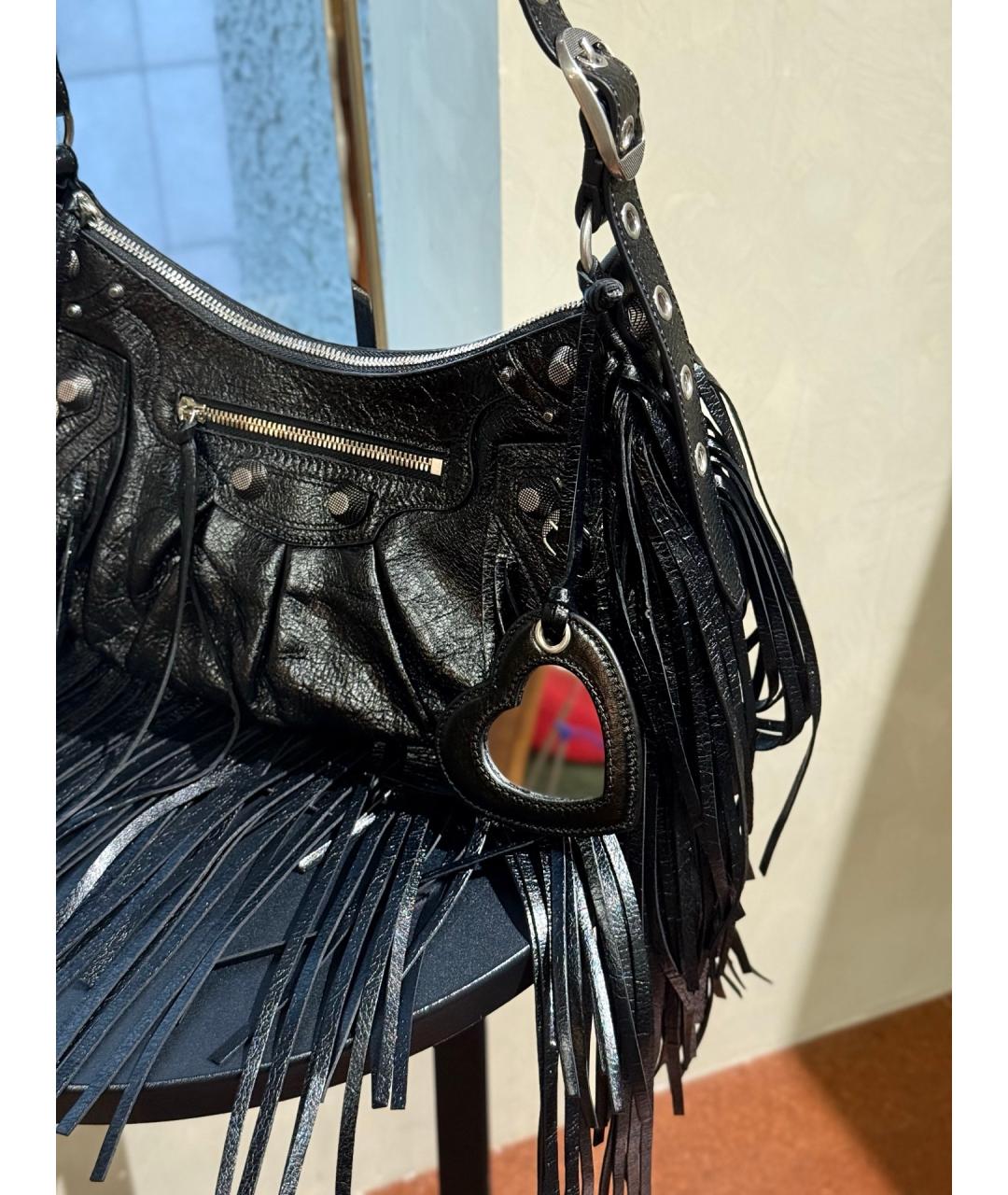 BALENCIAGA Черная кожаная сумка через плечо, фото 3