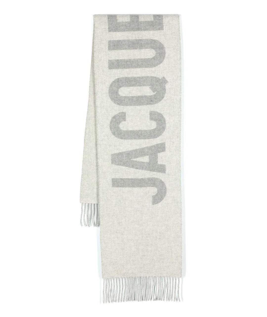 JACQUEMUS Серый шерстяной шарф, фото 1
