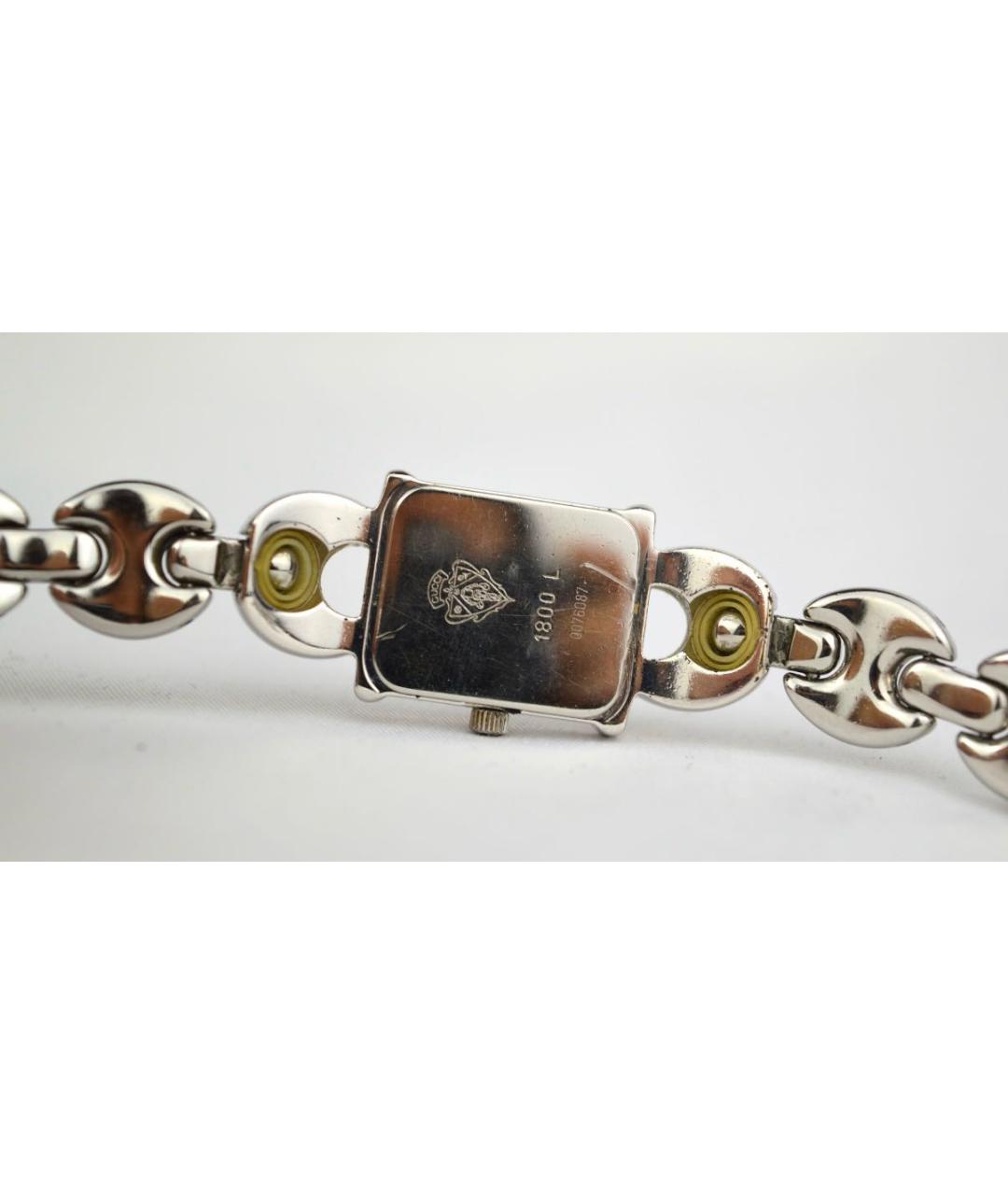 GUCCI Серебряные кожаные часы, фото 2