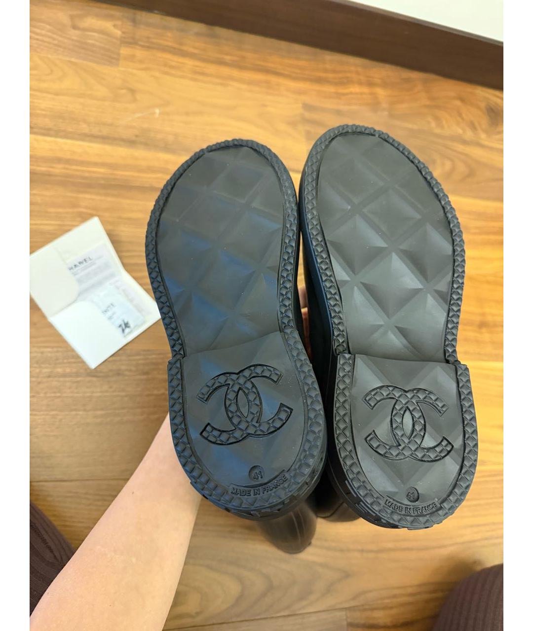 CHANEL Черные резиновые сапоги, фото 3