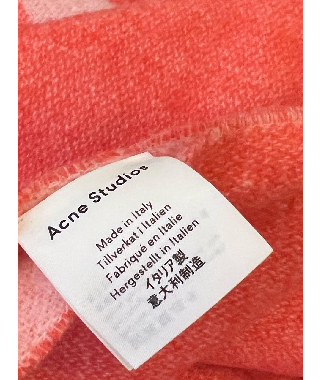 ACNE STUDIOS Коралловый шерстяной шарф, фото 4