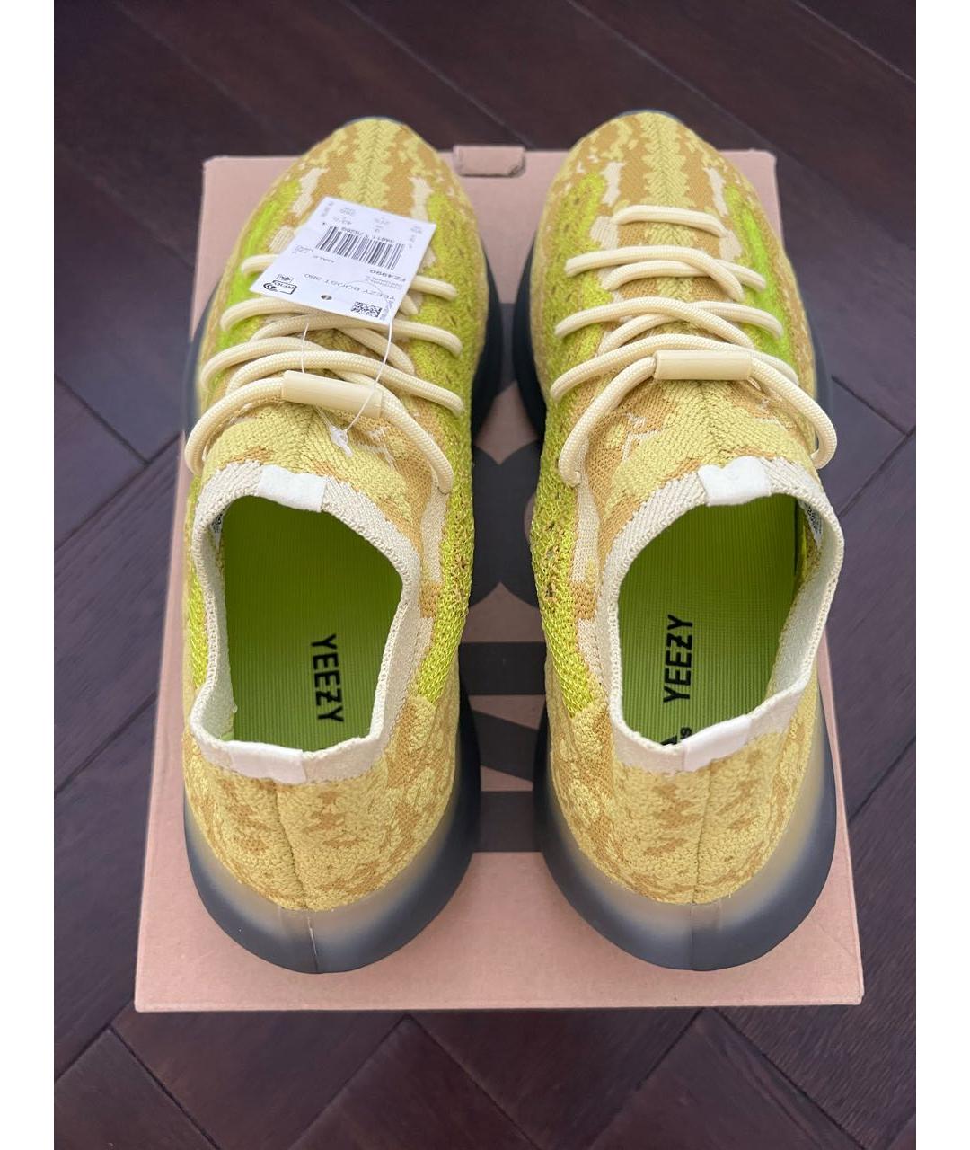 ADIDAS YEEZY Зеленые текстильные низкие кроссовки / кеды, фото 2