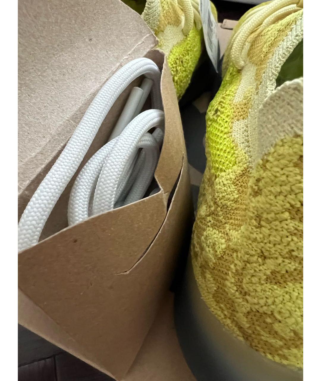 ADIDAS YEEZY Зеленые текстильные низкие кроссовки / кеды, фото 7