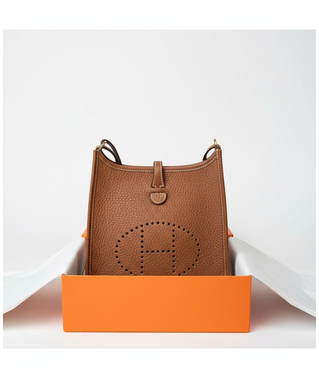 HERMES Коричневая кожаная сумка через плечо, фото 3