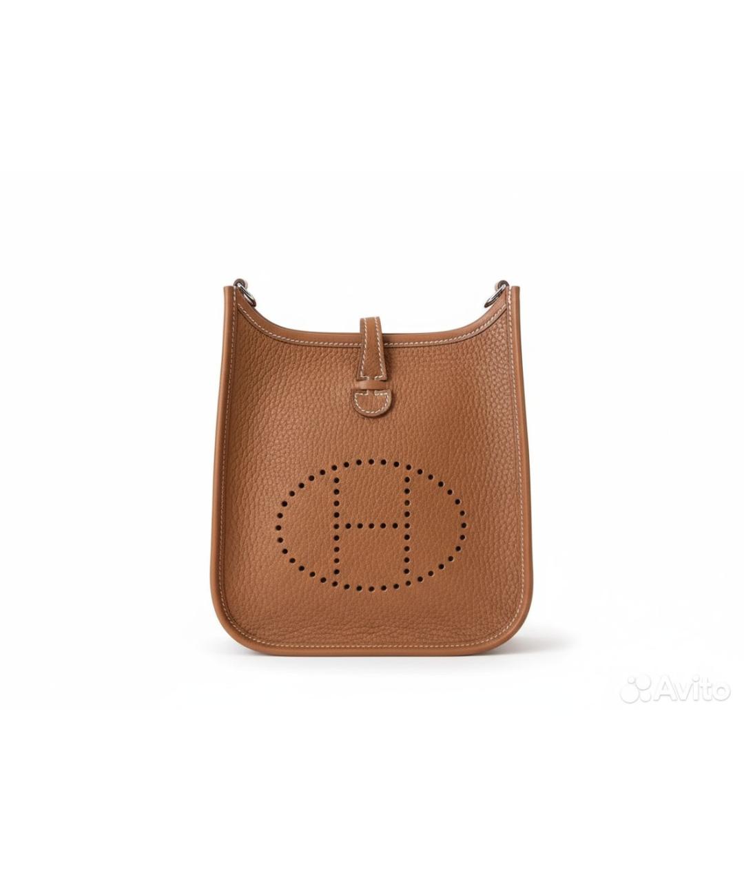 HERMES Коричневая кожаная сумка через плечо, фото 1