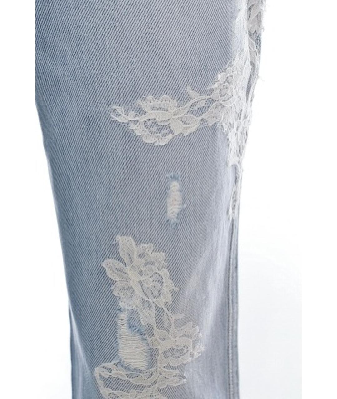 ERMANNO SCERVINO Голубые хлопковые джинсы слим, фото 5