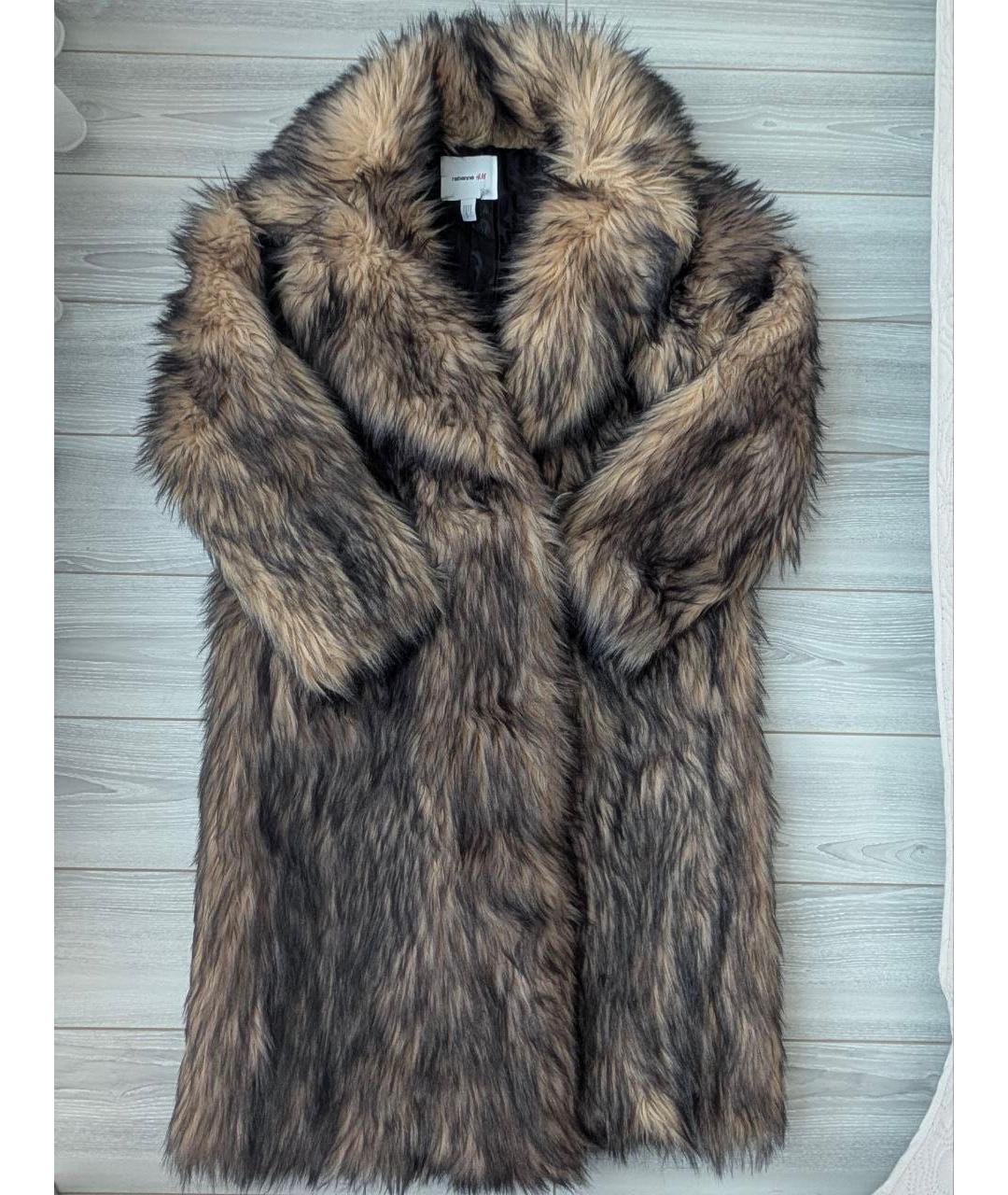 PACO RABANNE Коричневая полиэстеровая шуба, фото 7