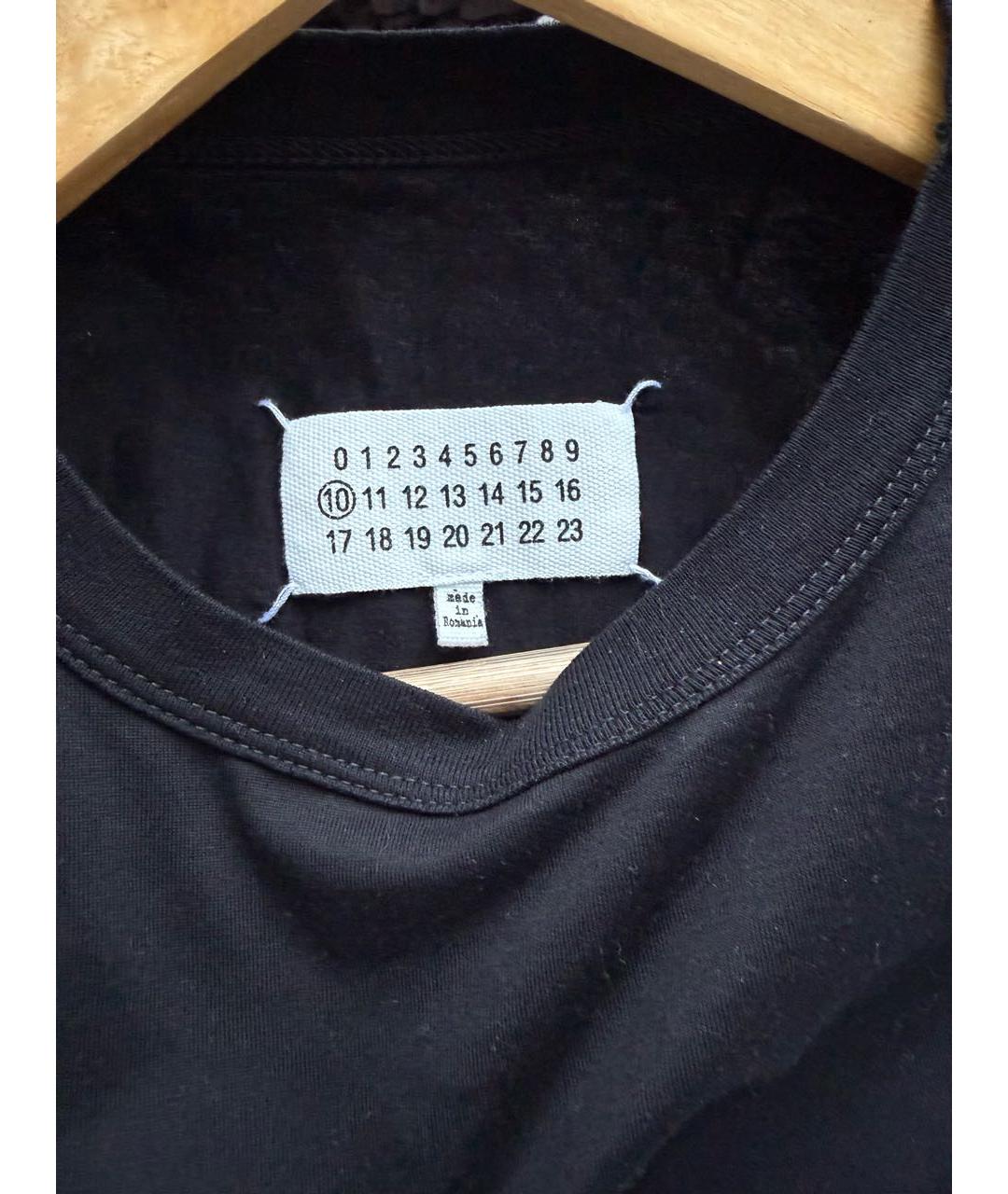 MAISON MARGIELA Черная хлопковая футболка, фото 4