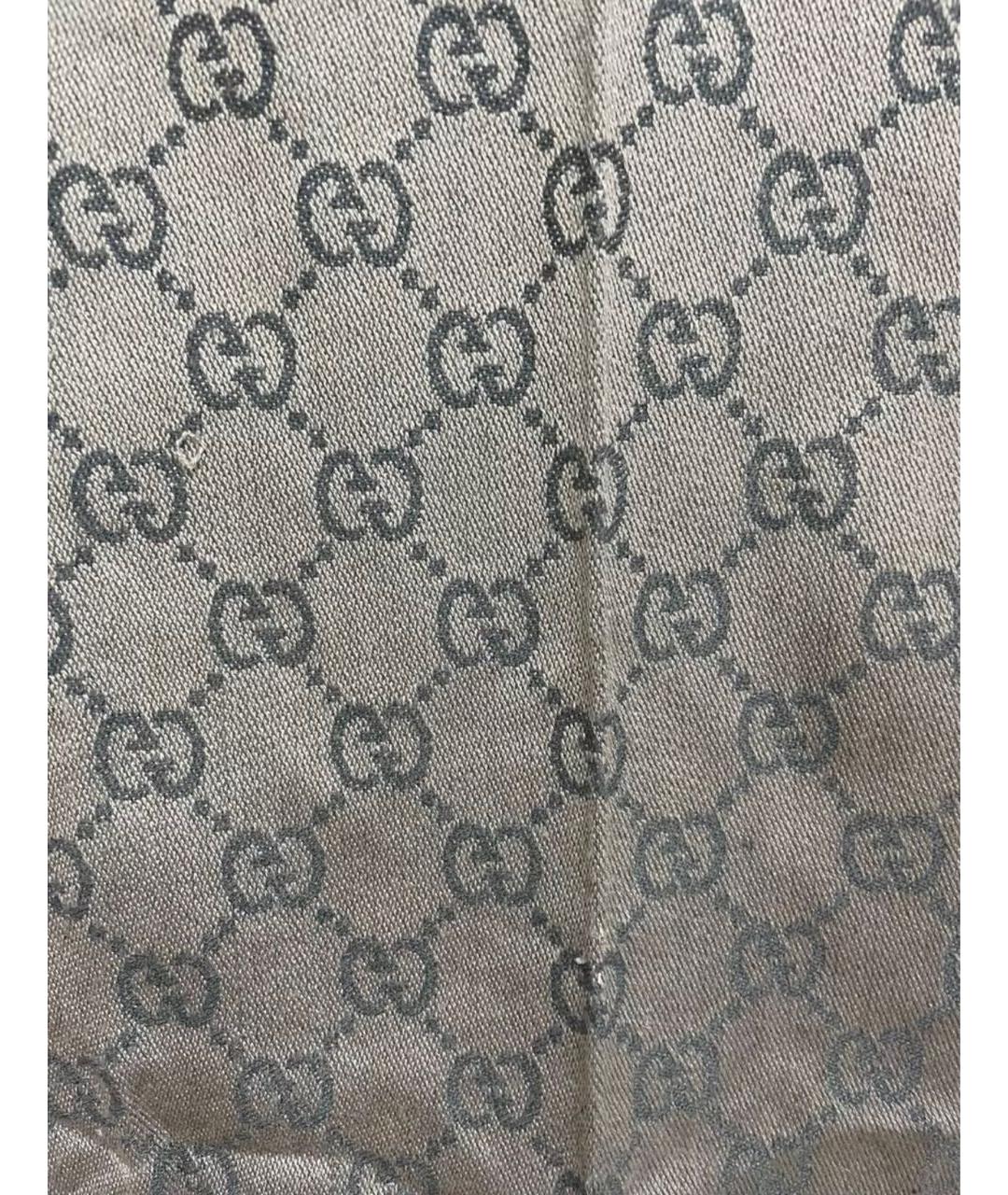 GUCCI Голубой шерстяной шарф, фото 3