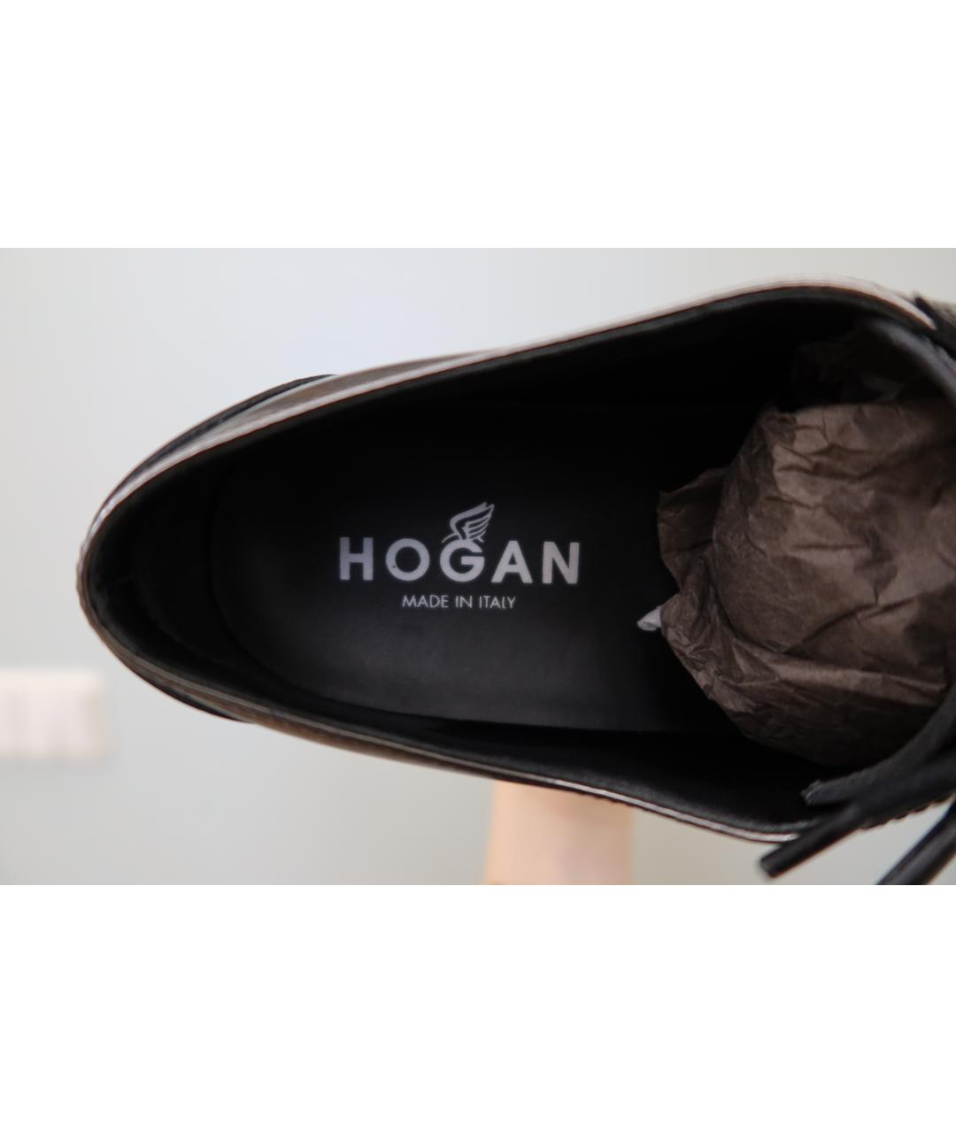 HOGAN Антрацитовые кожаные брогги и оксфорды, фото 5