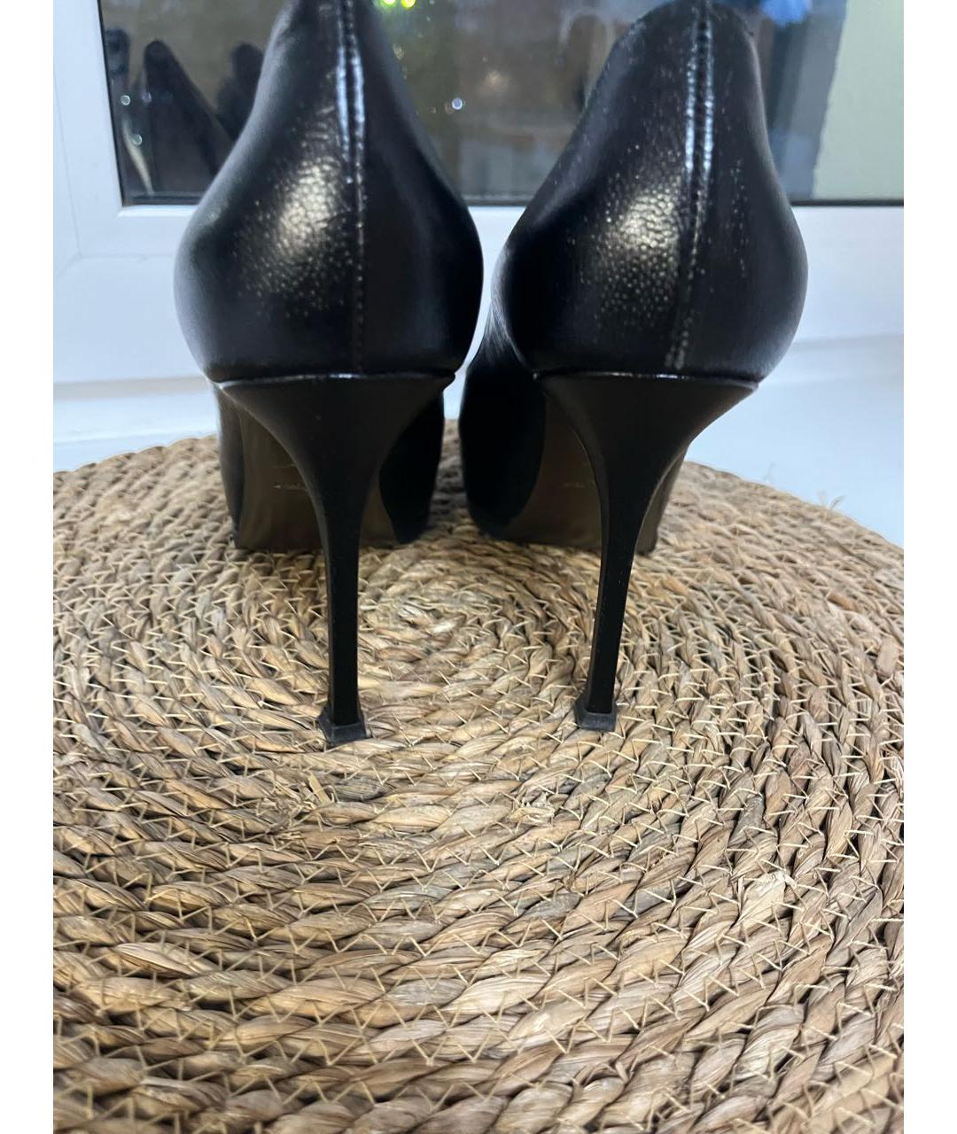 SAINT LAURENT Черные кожаные туфли, фото 3