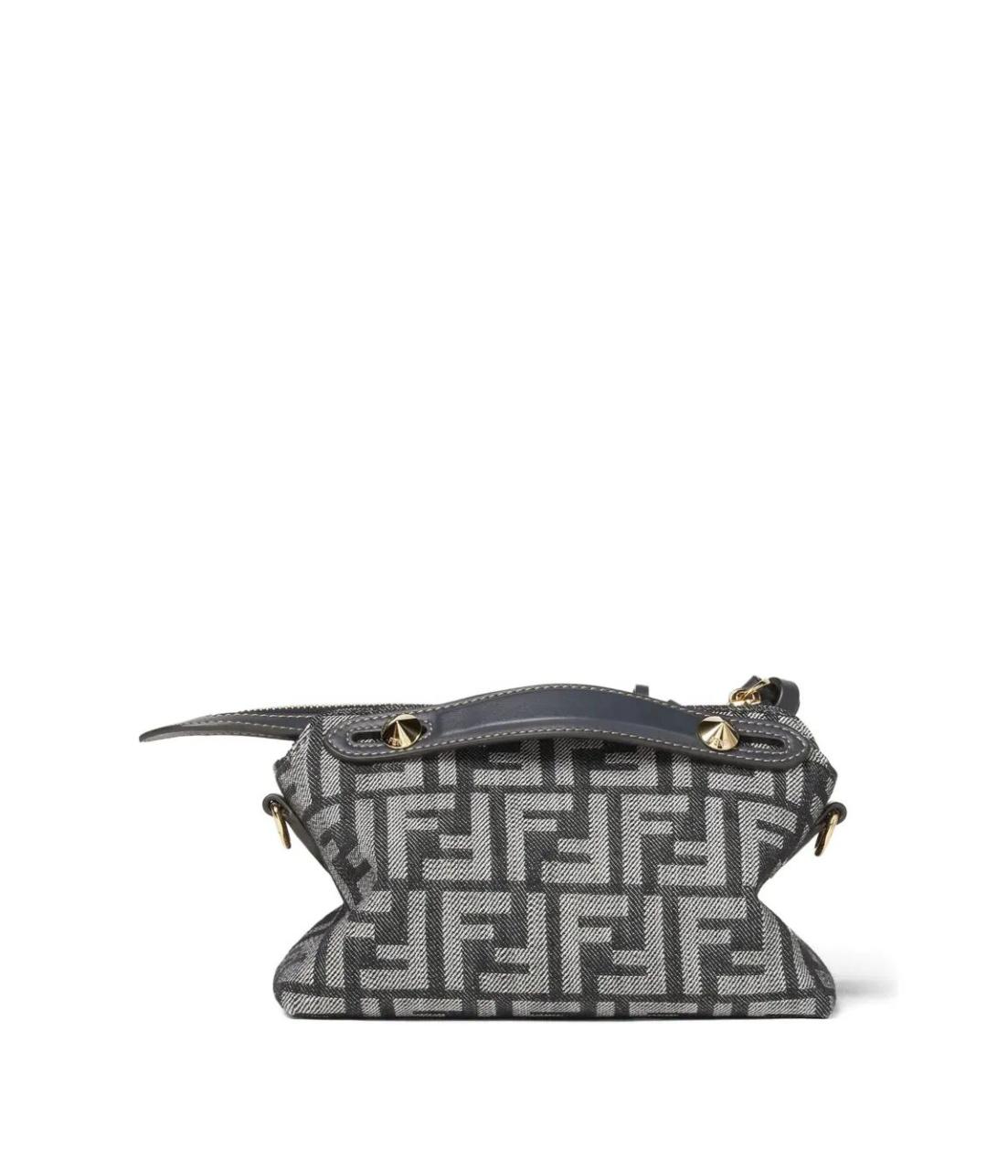 FENDI Черная тканевая сумка тоут, фото 1