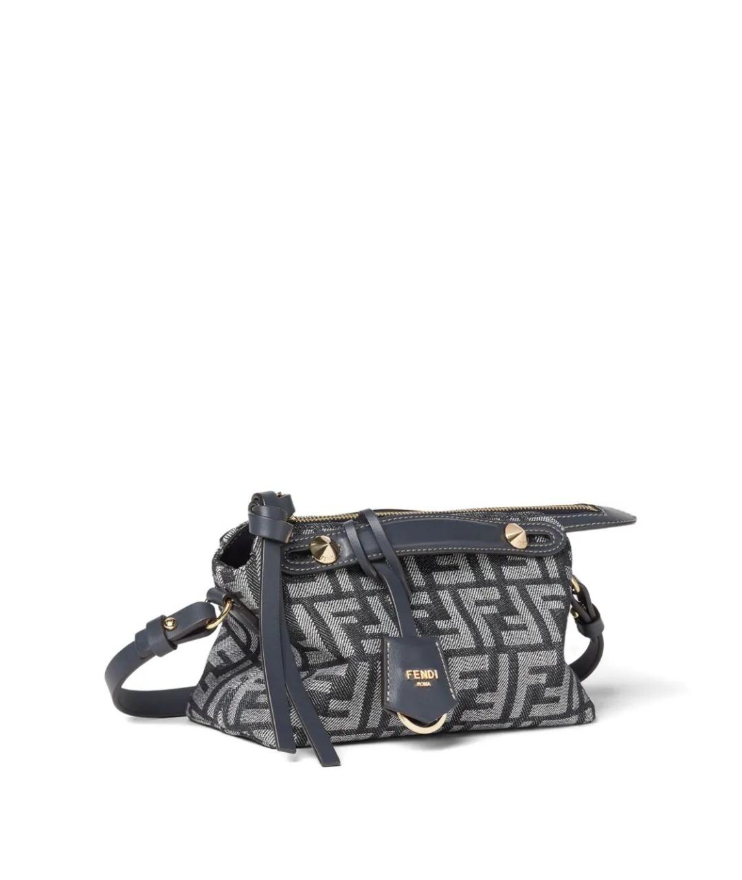 FENDI Черная тканевая сумка тоут, фото 3