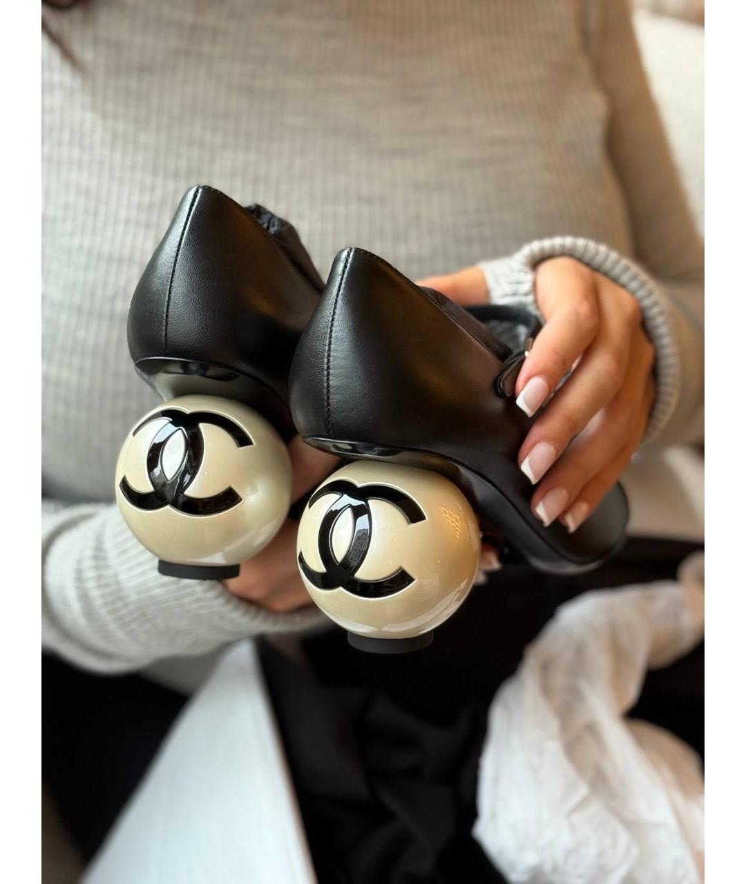 CHANEL Черные кожаные туфли, фото 7