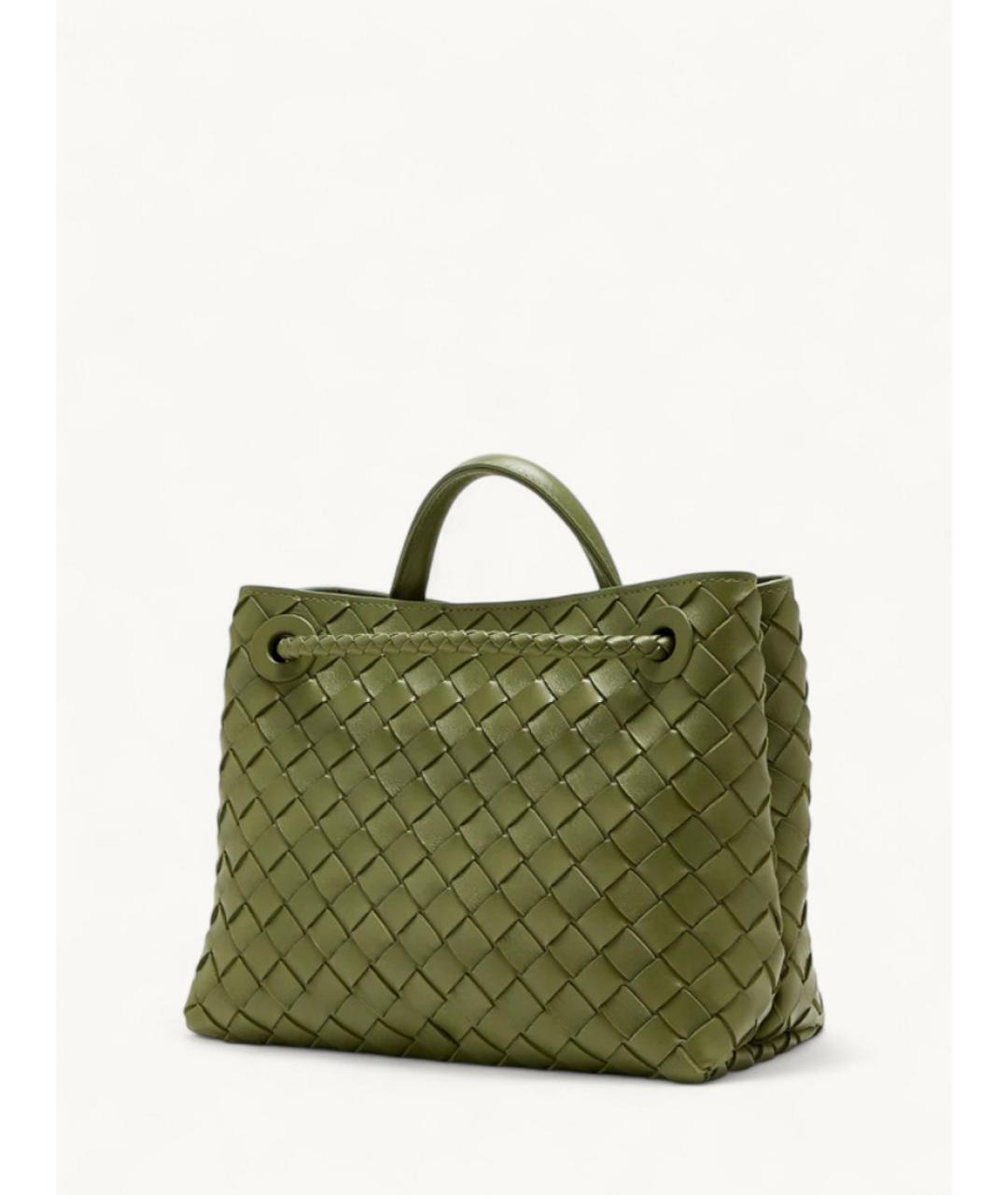 BOTTEGA VENETA Зеленая кожаная сумка тоут, фото 2