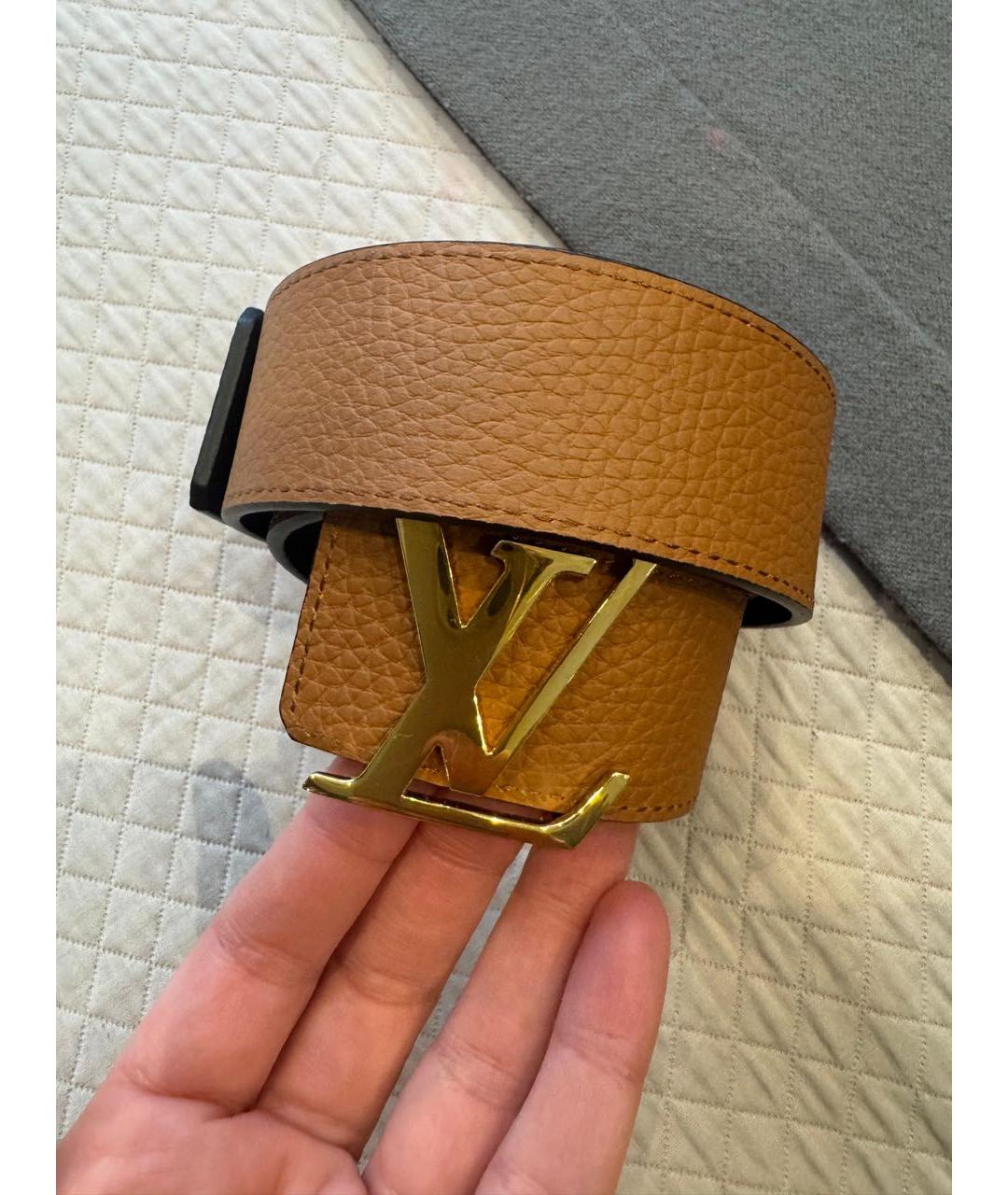 LOUIS VUITTON Оранжевый кожаный ремень, фото 3